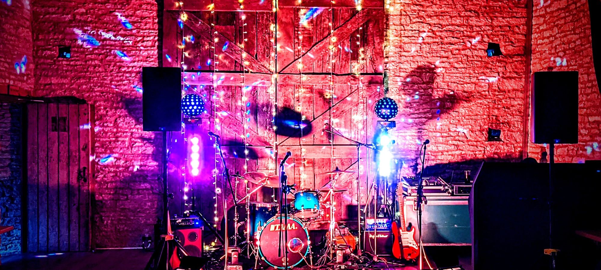 AKA wedding band set up at The Tythe Barn in Launton - Live Wedding Band | wedding band | live music band for wedding | band live wedding | wedding live band price | AKA Party Band