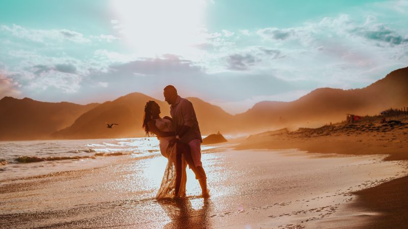 Bride and Groom Dancing on a beach at sunset - Live Wedding Band | wedding band | live music band for wedding | band live wedding | wedding live band price | AKA Party Band